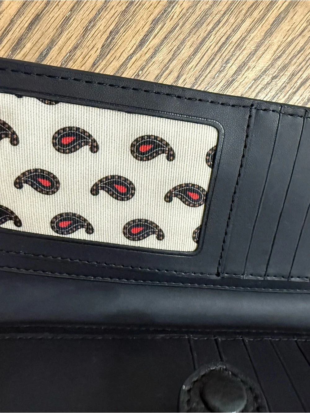 Vera Bradley Black Leather Tab Wallet